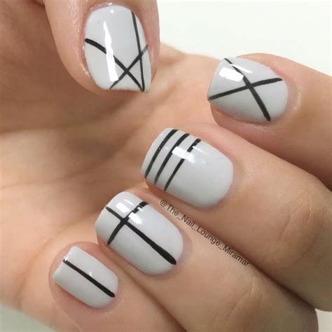 Geometric Lines Nail Art Design Line Nail Designs Line Nail Art