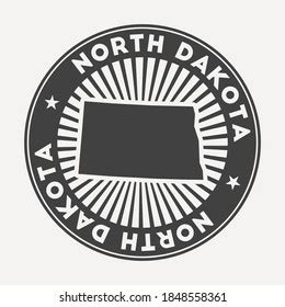 North Dakota Round Logo Vintage Travel Stock Vector (Royalty Free ...