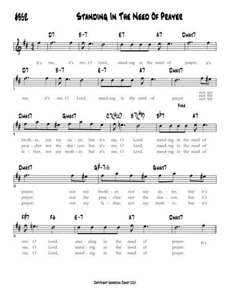 Standing In The Need Of Prayer By Unknown - Digital Sheet Music For Score And Parts - Download ...