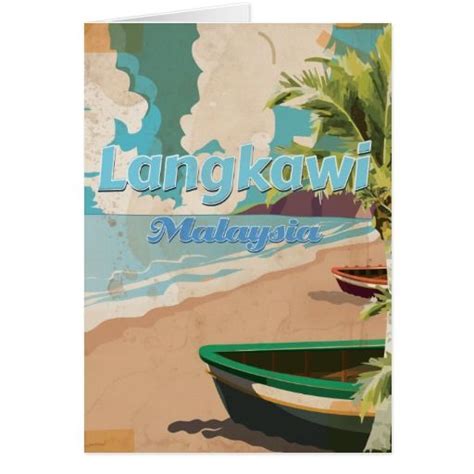 Langkawi Malaysia Vintage Vacation Poster Holiday Card Zazzle