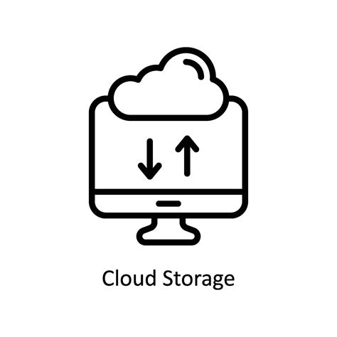 Cloud Storage Vector Outline Icon Style Illustration Eps 10 File