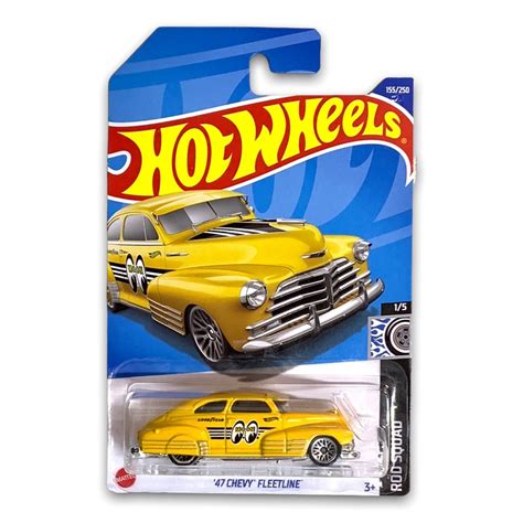 Hot Wheels Chevy Fleetline Yellow Moon Eyes Rod Squad New Shopee Malaysia