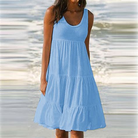 Jophufed Womens Plus Size Summer Dresses Fashion Holiday Summer Solid