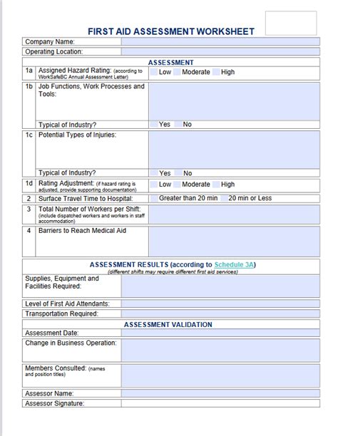 First Aid Assessment Worksheet Go Hr Safety Basics Worksheets Library