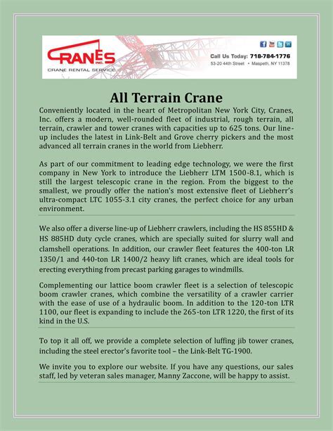 cranesinc - All Terrain Crane - Page 1 - Created with Publitas.com