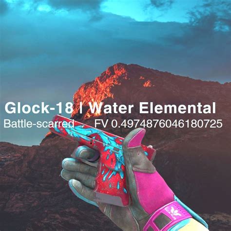 Glock 18 Water Elemental Battle Scarred Csgo Cs2 Cs Skin Knife Video Gaming Gaming