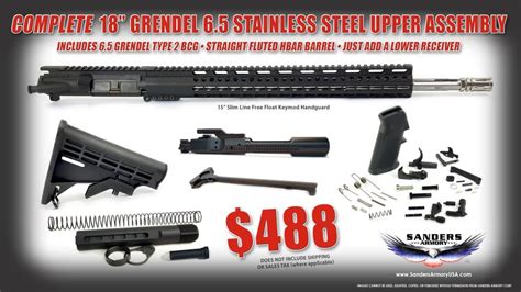 Complete Straight Fluted Stainless Steel Grendel Type Upper