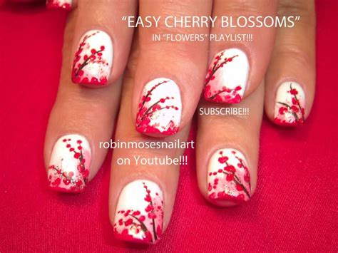 Nail Art Tutorial Easy Cherry Blossom Nail Art Design For Beginners