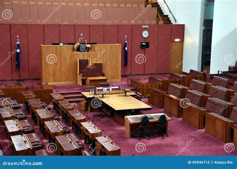 Interior View Of The Australian Senate In Parliament House Canberra