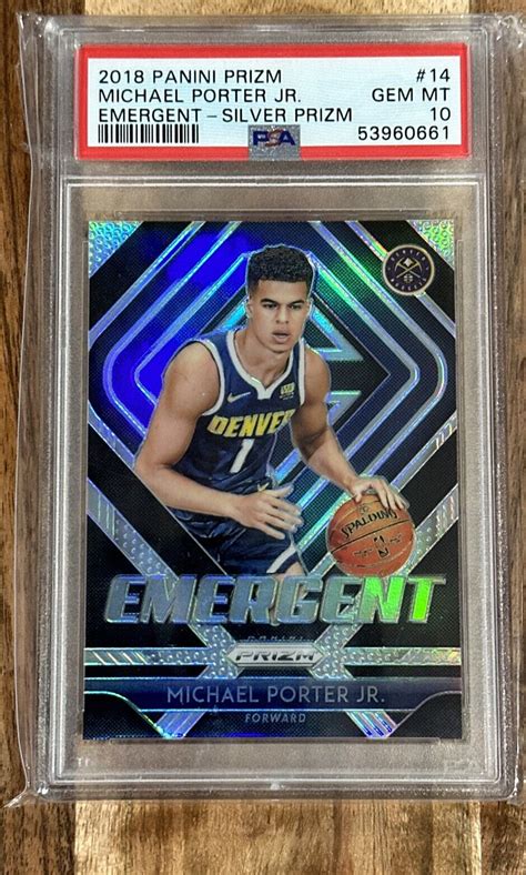 2018 Panini Prizm Emergent Silver Michael Porter Jr 14 PSA 10 Rookie