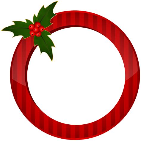 Christmas Round Red Frame Transparent Image | Gallery Yopriceville - High-Quality Free Images ...