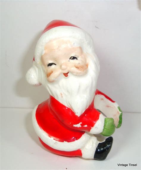 Vintage Santa Claus Candle Holder Ceramic Holiday Decor