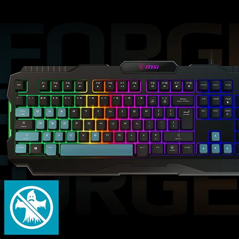 MSI Forge GK100 Combo Gaming RGB Keyboard Mouse Set 19 Key Anti