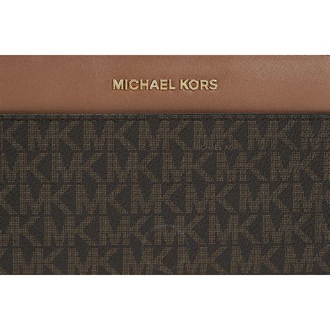 Michael Kors Mercer Signature Logo Wallet Brown Mercer Michael