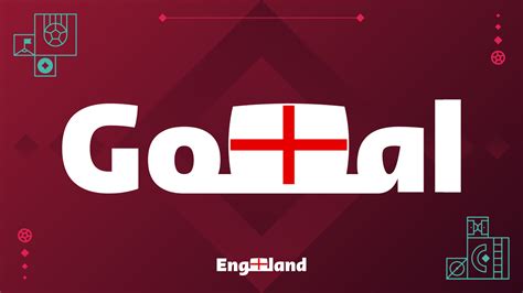 england flag with goal slogan on tournament background. World football ...