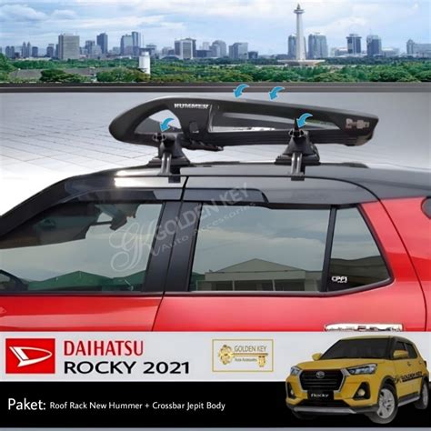 Jual PAKET Rocky 2021 Roof Rack New Hummer Crossbar Jepit Body Rak