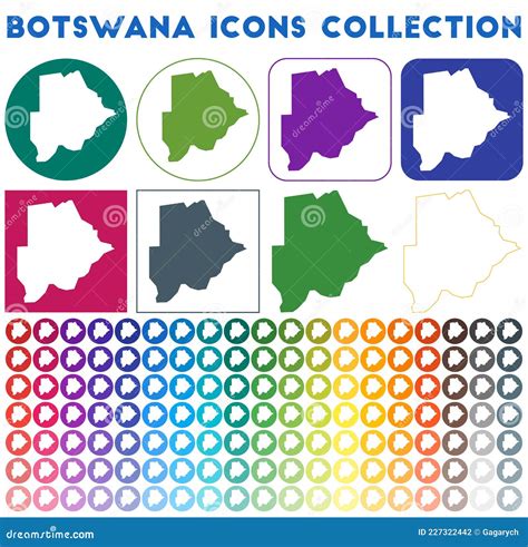 Botswana Icons Collection Stock Vector Illustration Of National