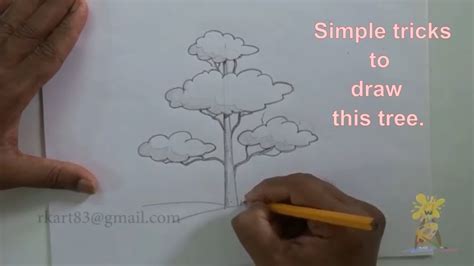 How To Draw A Beautiful Tree With Simple Shape Easy Way To Draw A