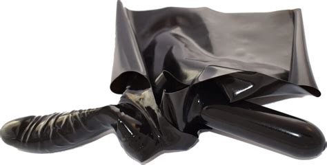 Rubberfashion Latex Slip With Penis Sheath Short Rubber Pants And