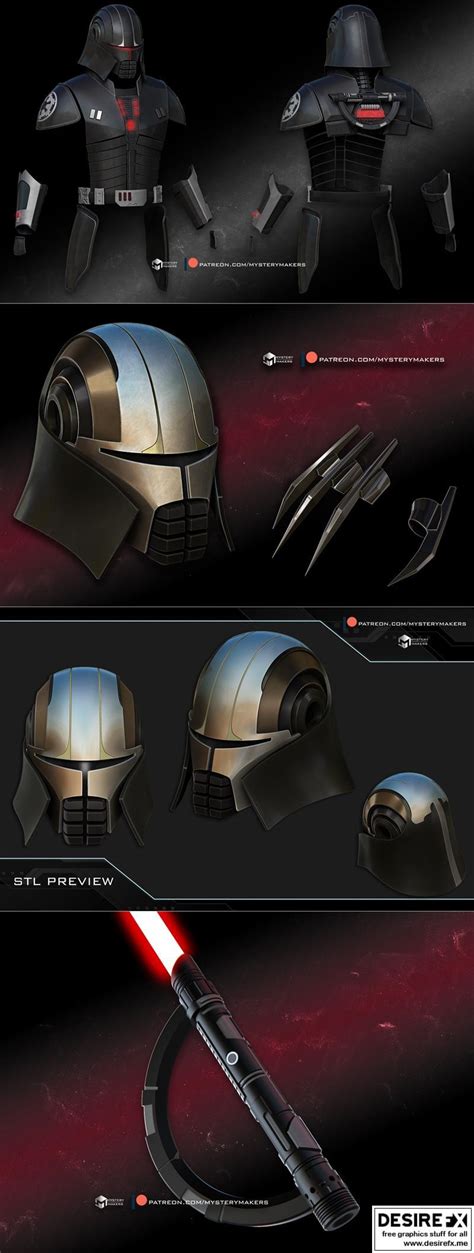 Desire FX 3d models | Inquisitor Starkiller armor and Starkiller helmet ...