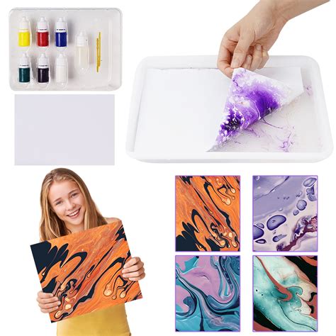 QISIWOLE Marbling Paint Art Kit for Kids - Arts and Crafts for Girls & Boys Ages 6-12 - Craft ...