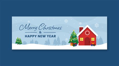 merry christmas and happy new year banner template 14050211 Vector Art ...