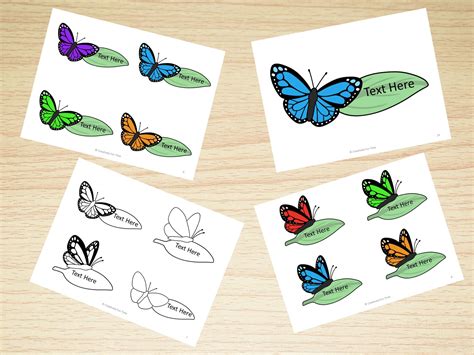 Editable Butterfly Name Tags Etsy