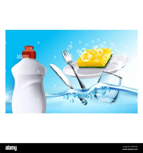 Dish Soap Washer Liquid Advertising Banner Vector Stock Vector Image And Art Alamy