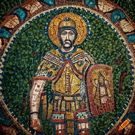 Hagia Sophia Mosaic Of A Byzantine Soldier In A Lush Jungle On Craiyon