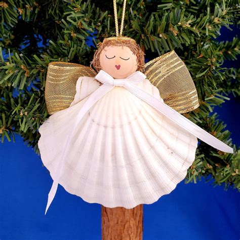 Scallop Shell Angel Handmade Nautical Christmas Ornament Etsy