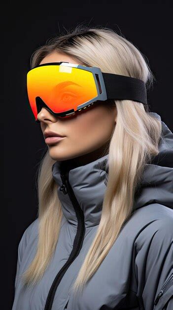 Premium AI Image | Woman wearing snow goggles glasses