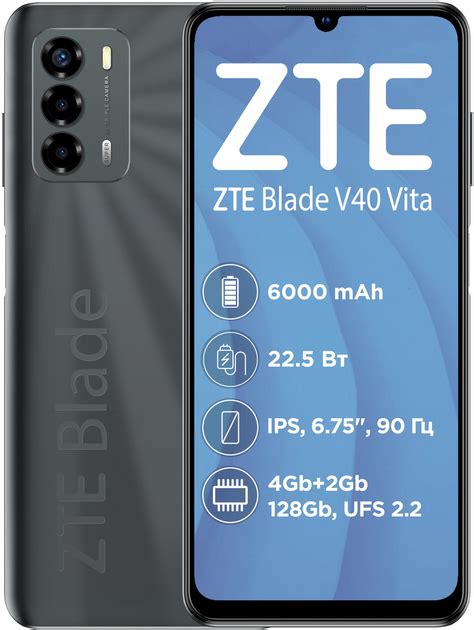 Мобільний телефон Zte Blade V40 Vita 4128gb Black фото відгуки