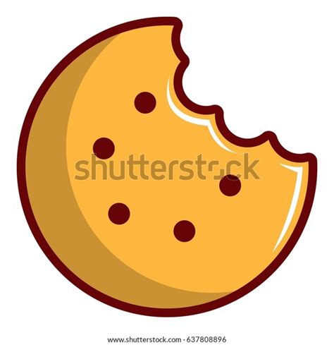 Bitten Round Cookie Icon Cartoon Illustration Stock Vector Royalty