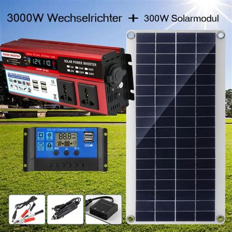 W Solarpanel Solaranlage Komplettpaket Photovoltaik Balkonkraftwerk