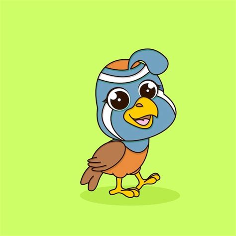 Premium Vector Cute Quail In Flat Design Cartoon Illustration