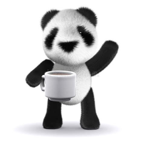 3d Baby Panda Bear With A Question Mark Stock Illustration