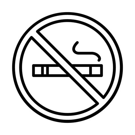 No Smoking Line Icon Design Vector Art At Vecteezy