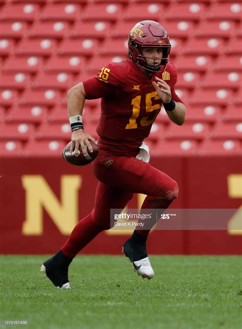 Quarterback Brock Purdy of the Iowa State Cyclones scrambles for ...