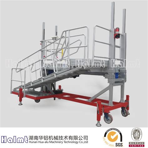 Mobile Aluminum Height-Adjustable Work Platform for Rail Vehicle - Aluminum Platform and ...