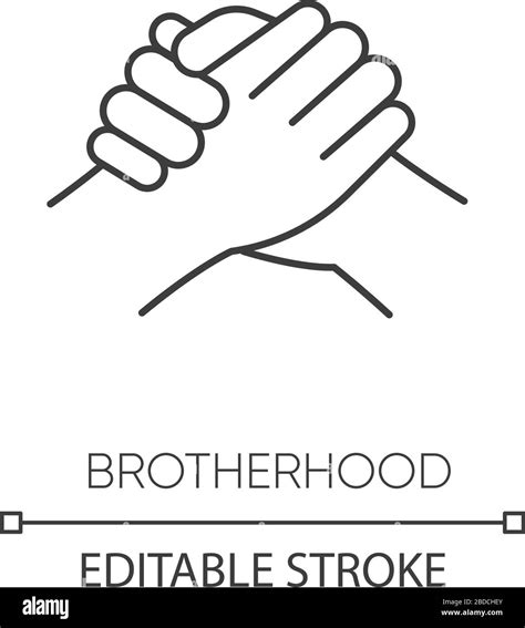 Brotherhood pixel perfect linear icon. Thin line customizable ...