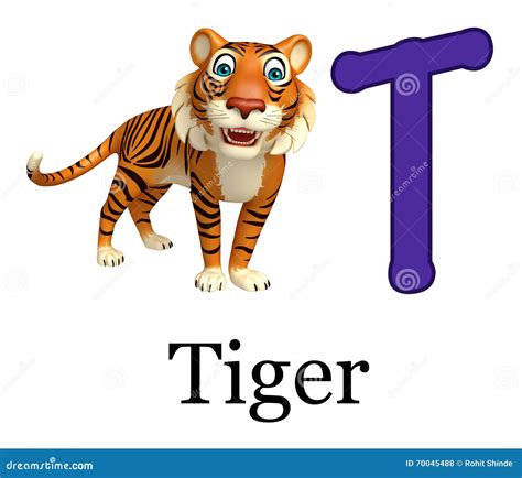 Tiger Alphabet Of Bold Orange Letters With Transparent Stripes Cartoon