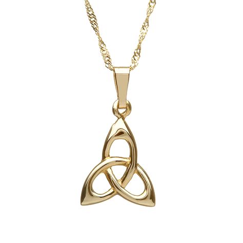 Ct Yellow Gold Trinity Knot Design Pendant Chain Celtic Designs