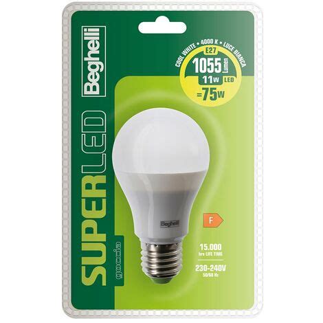 Lampadina Led Beghelli W Superled Goccia E Luce Naturale K Bl