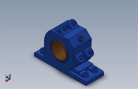 对开式四螺柱斜滑动轴承hx070solidworks 2018模型图纸下载 懒石网