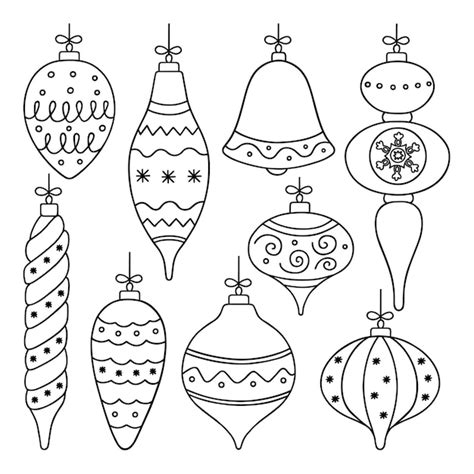 Bolas De Navidad Doodle Conjunto Decoraci N De A O Nuevo En Estilo