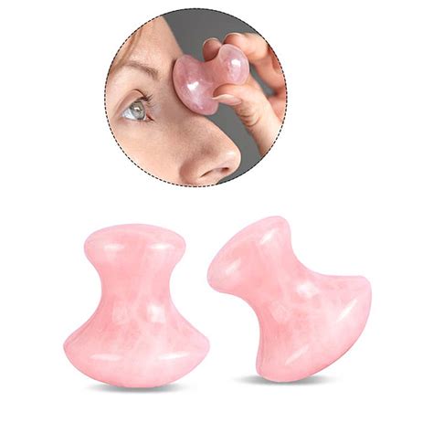 Set Of 2 Rose Quartz Mushroom Massage Tool 6006601 Tjc