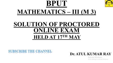 Solution Of Bput Online Question Paper May Online Proctored Exam