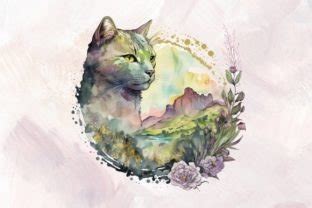 Cute Cat Watercolor Clipart Graphic By Sansakdesign Creative Fabrica