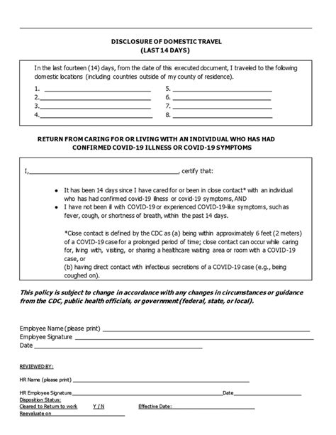 Employee Self Certification Form In Word And Pdf Formats Page 3 Of 4