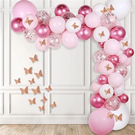 Arche Ballon Rose Papillon Bloomwin Arche De Ballon Rose M Tallis